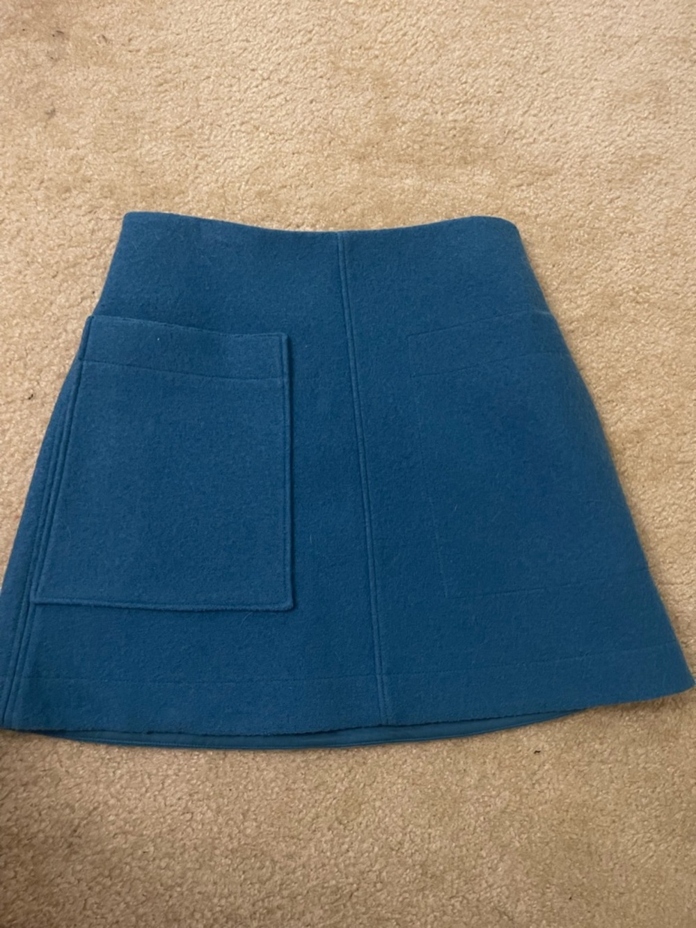 COS Women's Teal A-Line Pocket Skirt